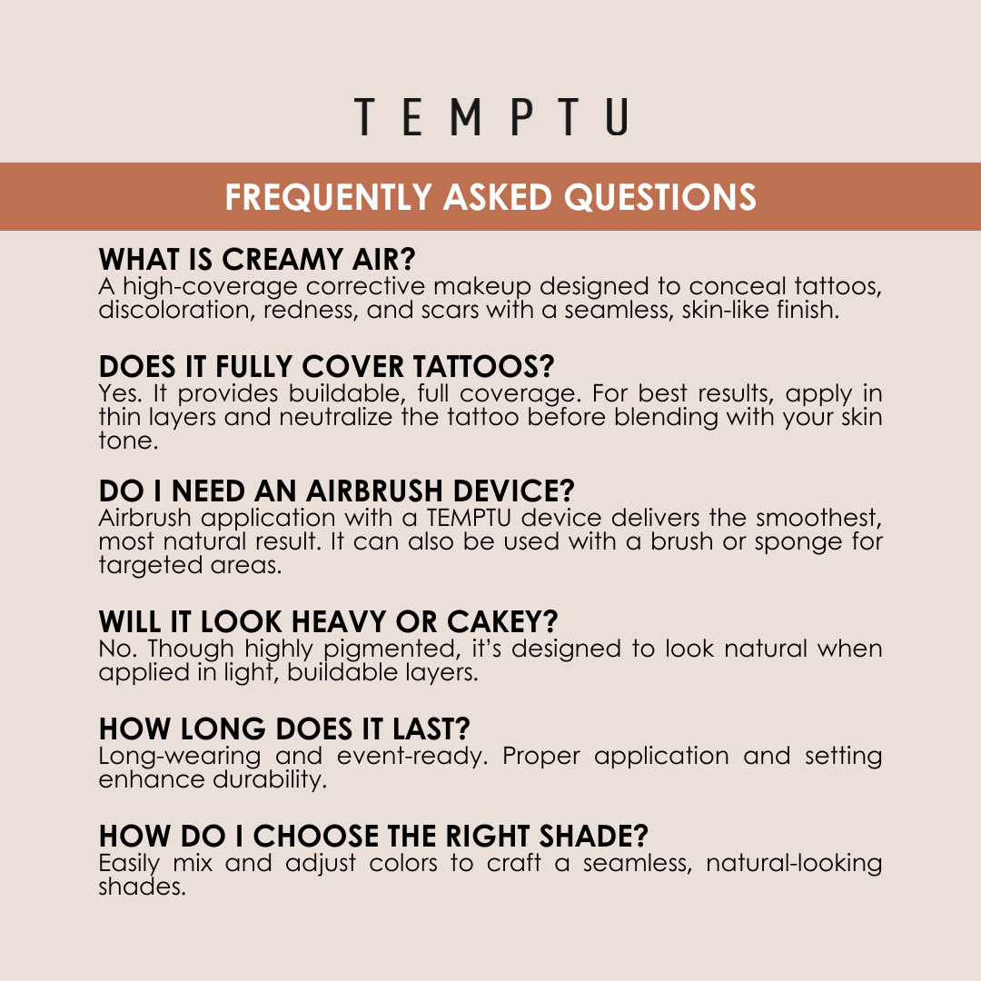 TEMPTU x MaqPro Creamy Air Corrective Makeup &amp; Tattoo Cover